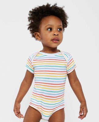 4424 Rabbit Skins Infant Fine Jersey Creeper in Rainbow stripe