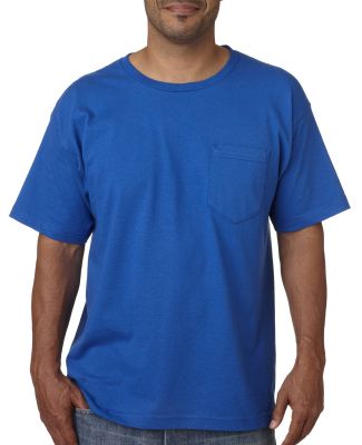 5070 Bayside Adult Short-Sleeve Cotton Tee with Po in Royal