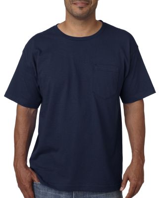 5070 Bayside Adult Short-Sleeve Cotton Tee with Po in Navy