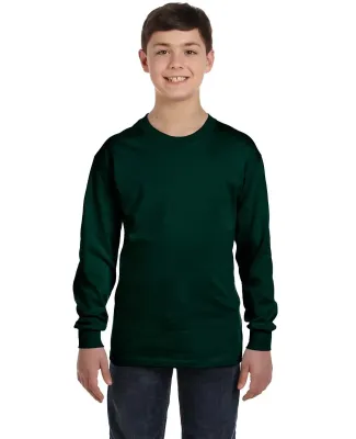 5400B Gildan Youth Heavy Cotton Long Sleeve T-Shir in Forest green