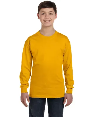 5400B Gildan Youth Heavy Cotton Long Sleeve T-Shir in Gold