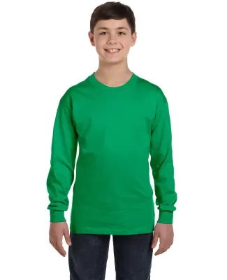 5400B Gildan Youth Heavy Cotton Long Sleeve T-Shir in Irish green
