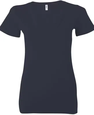 BELLA 6035 Womens Deep V Neck T Shirts in Navy