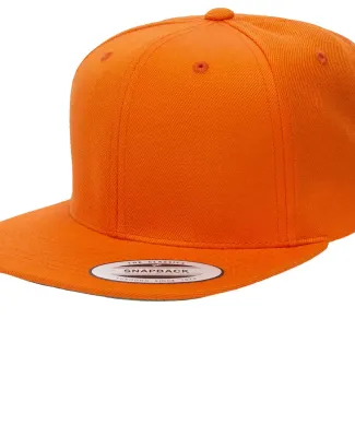 Yupoong 6089M Wool Blend Snapback GREEN Under Bill in Orange