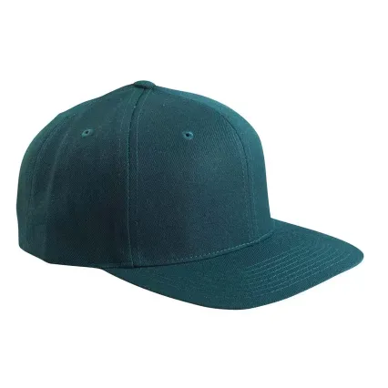 Yupoong 6089M Wool Blend Snapback GREEN Under Bill in Spruce