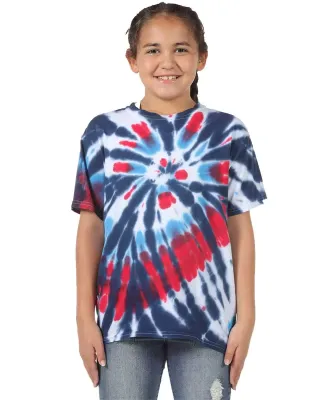 Dynomite 20BTD Tie-Dye Youth Rainbow Cut Spiral Te in Americus