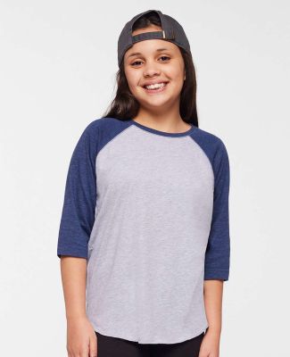 6130 LA T Youth Vintage Baseball T-Shirt in Vintage heather/ vintage true navy