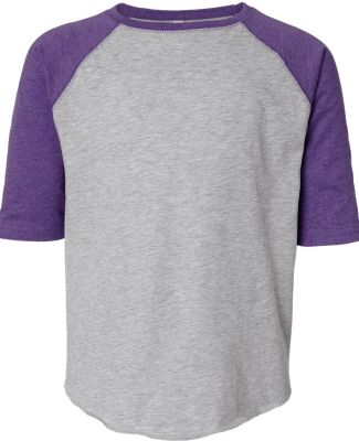6130 LA T Youth Vintage Baseball T-Shirt in Vintage heather/vintage purple