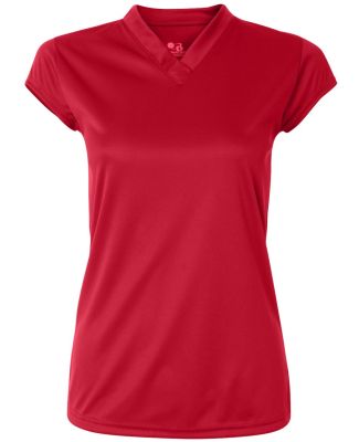 6162 Badger Solid Color Cap Sleeve Ladies Jersey Red