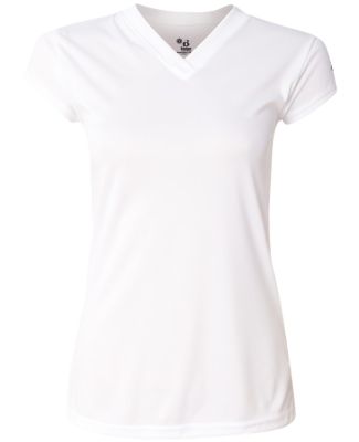 6162 Badger Solid Color Cap Sleeve Ladies Jersey White