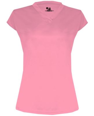 6162 Badger Solid Color Cap Sleeve Ladies Jersey Pink
