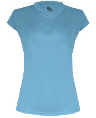 6162 Badger Solid Color Cap Sleeve Ladies Jersey Columbia Blue
