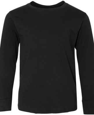 6201 LA T Youth Fine Jersey Long Sleeve T-Shirt in Black