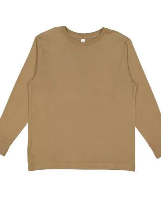 6201 LA T Youth Fine Jersey Long Sleeve T-Shirt in Coyote brown