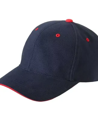 6262 Yupoong Brushed Cotton Twill Sandwich Cap NAVY/ RED