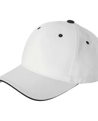 6262 Yupoong Brushed Cotton Twill Sandwich Cap WHITE/ BLACK