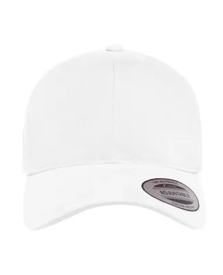 6363 Yupoong Solid Brushed Cotton Twill Cap in White