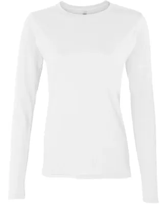 64400L Gildan Junior-Fit Softstyle Long-Sleeve T-S WHITE
