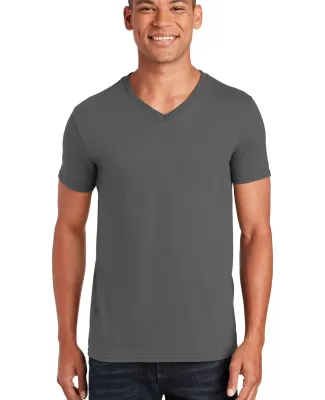 64V00 Gildan Adult Softstyle V-Neck T-Shirt in Charcoal