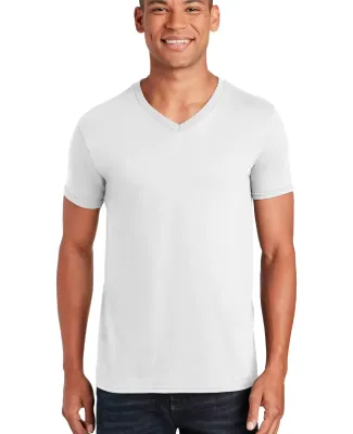 64V00 Gildan Adult Softstyle V-Neck T-Shirt in White