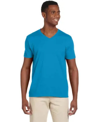 64V00 Gildan Adult Softstyle V-Neck T-Shirt in Sapphire