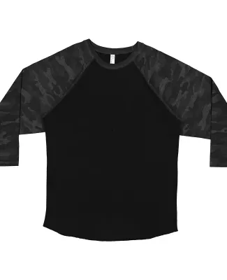 6930 LA T Adult Vintage Baseball T-Shirt in Black/ storm cmo