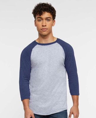 6930 LA T Adult Vintage Baseball T-Shirt in Vintage heather/ vintage true navy