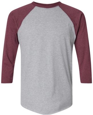 6930 LA T Adult Vintage Baseball T-Shirt in Vintage heather/ vintage burgundy
