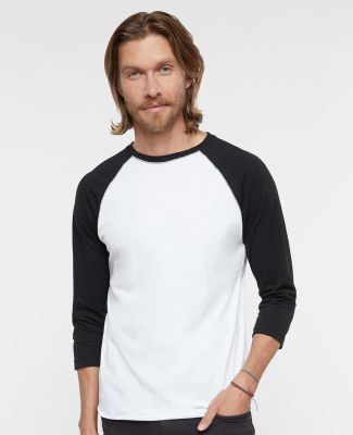 6930 LA T Adult Vintage Baseball T-Shirt in White/black