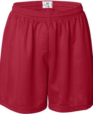 7216 Badger Ladies' Mesh/Tricot 5-Inch Shorts in Red