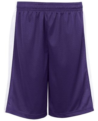7241 Badger Adult Challenger Shorts Purple/ White