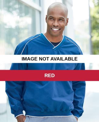7601 Badger Piped Microfiber Windshirt Red