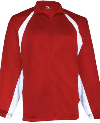 7702 Badger Adult Brushed Tricot Hook Jacket Red/ White