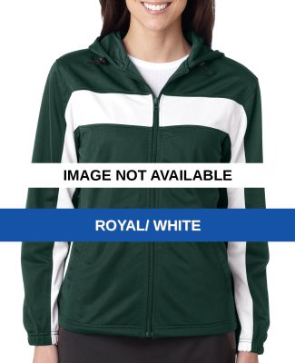 7905 Badger Ladies' Brushed Tricot Hooded Jacket ROYAL/ WHITE