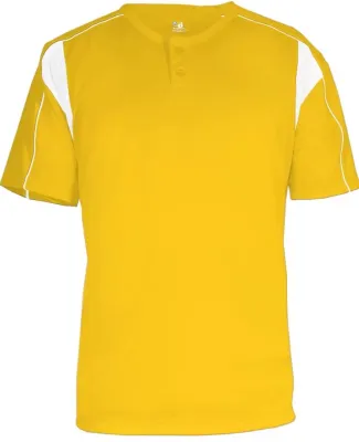 7937 Badger Adult Pro Placket Henley Tee Gold/ White