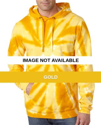 854 Dyenomite Tie-Dye Adult Pinwheel Hooded Sweats Gold
