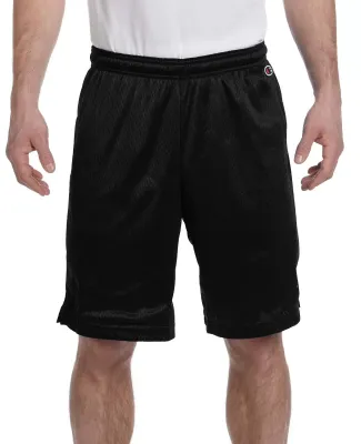 8731 Champion Logo Adult Mesh Shorts Black