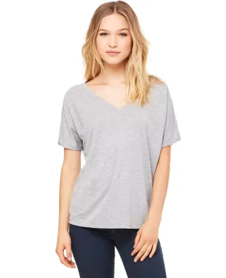 BELLA 8815 Womens Flowy V-Neck T-shirt in Athletic heather