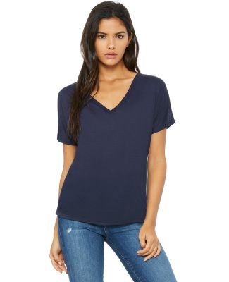 BELLA 8815 Womens Flowy V-Neck T-shirt in Midnight