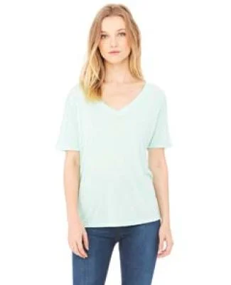 BELLA 8815 Womens Flowy V-Neck T-shirt in Mint