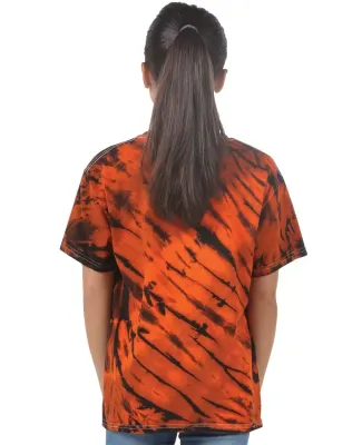 200TS Dyenomite Tie-Dye Adult Tiger Stripe Tee in Black/ orange