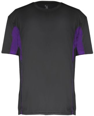 2147 Badger Drive Youth Short Sleeve Tee Graphite/ Purple