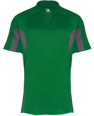 3346 Badger Men's Drive Performance Polo in Kelly green/ graphite