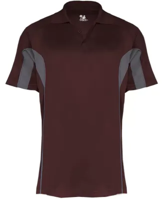 3346 Badger Men's Drive Performance Polo in Maroon/ graphite