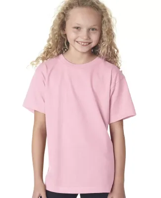 B4100 Bayside Youth Short-Sleeve Cotton Tee in Pink