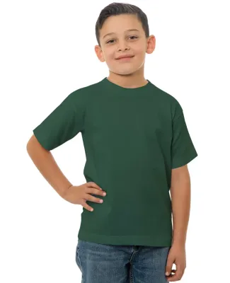 B4100 Bayside Youth Short-Sleeve Cotton Tee in Forest green