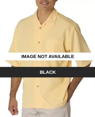 C5402 Cubavera Men's Shadow Box Camp Shirt Black