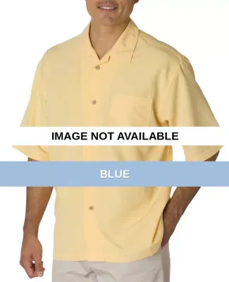 C5402 Cubavera Men's Shadow Box Camp Shirt Blue