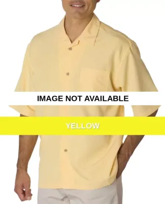 C5402 Cubavera Men's Shadow Box Camp Shirt Yellow