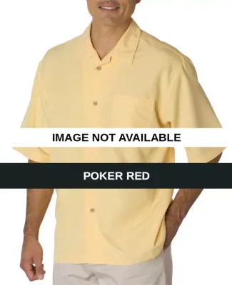 C5402 Cubavera Men's Shadow Box Camp Shirt Poker Red